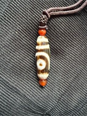 Tibetan Double Line Ruyi Two-Eyed Dzi